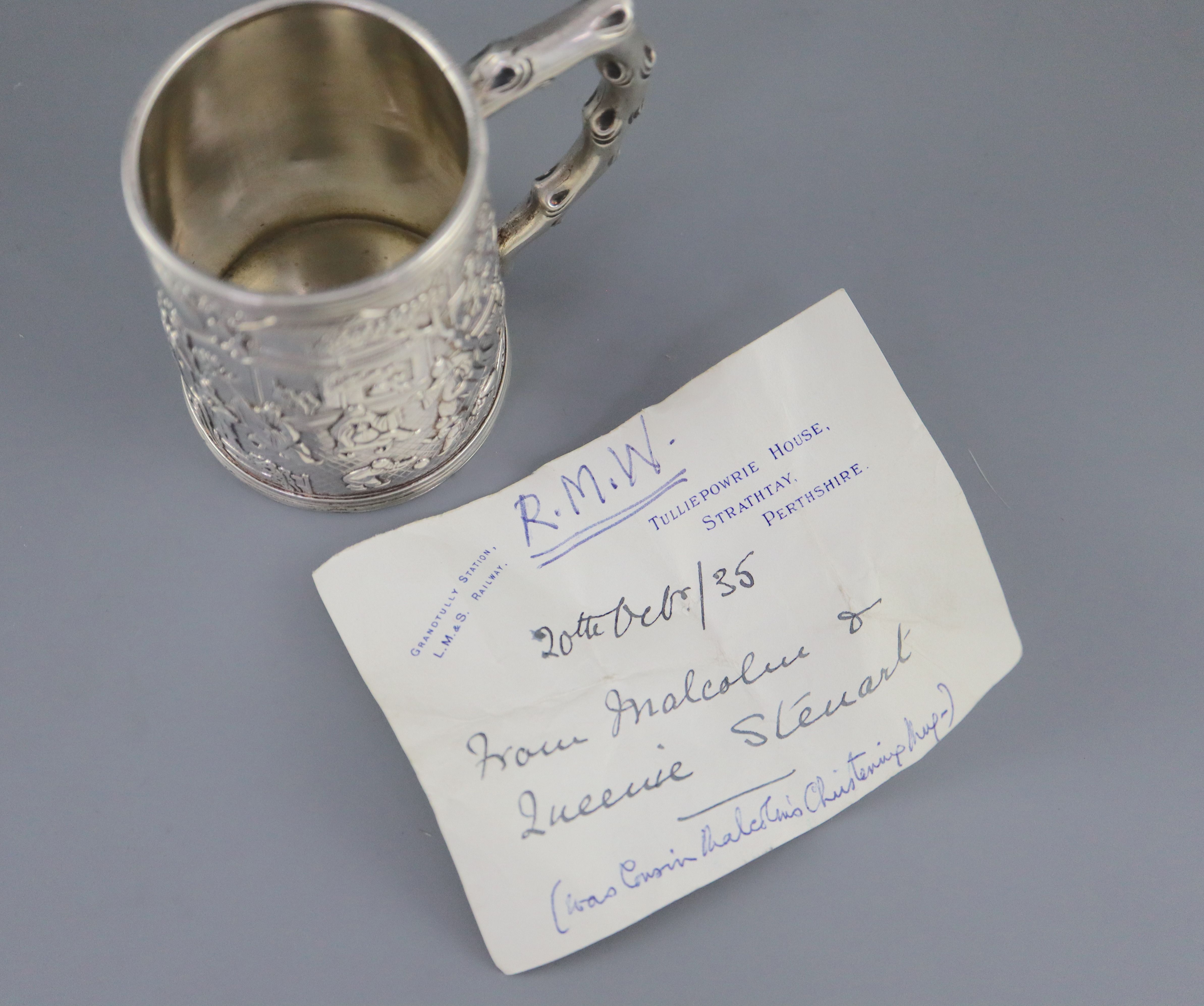 A 19th century Chinese Export silver mug, by Khecheong?,